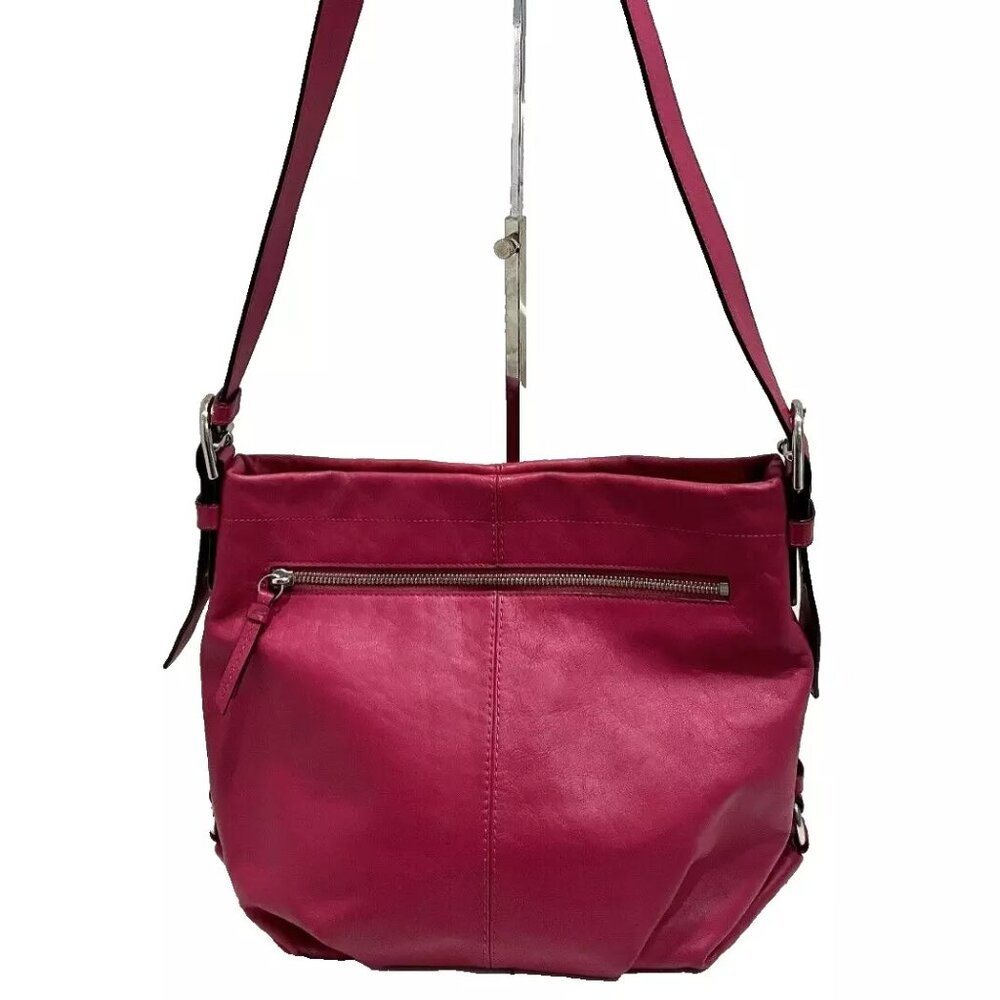 Coach F15064 Magenat Duffle Leather Slouch Crossbody Handbag - EUC